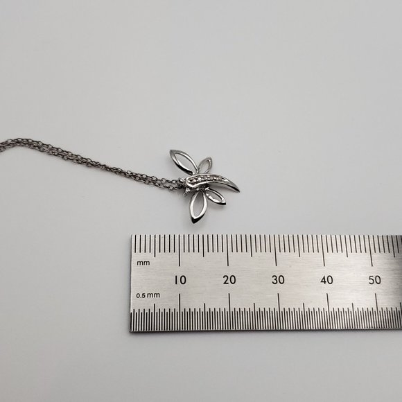 18 Inch 925 Sterling Silver Small Dragonfly Pendant Necklace - Picture 5 of 6